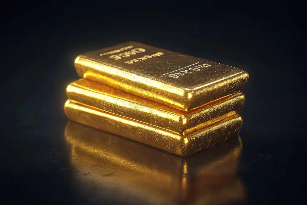 Gold bullion in a vault